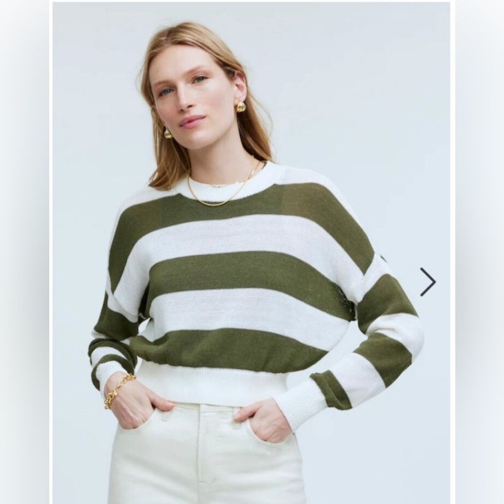 NWT Madewell cropped knot striped cropped sweater